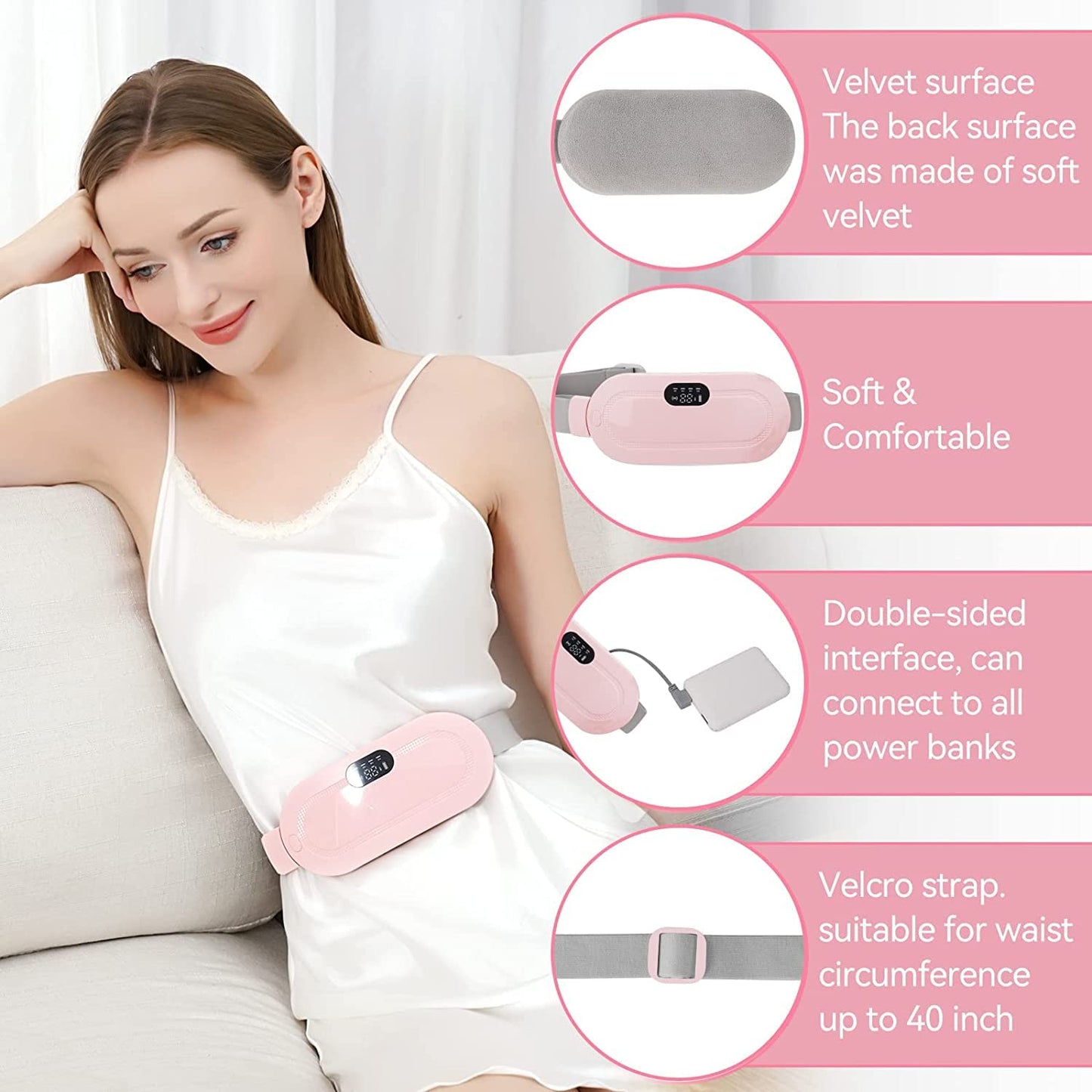 Cordless Heating Pad & Massager for Period Pain Relief